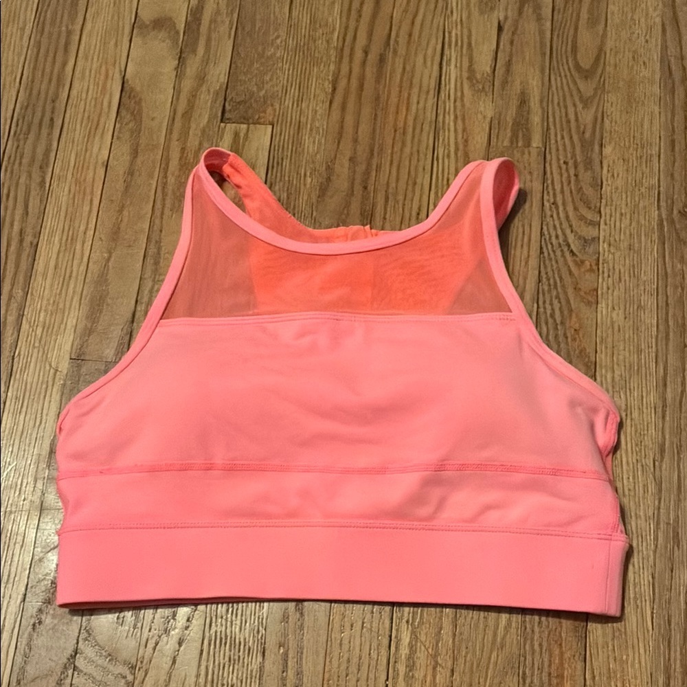 ZYIA Pink Mesh Panel Sports Bra for Intense Workouts